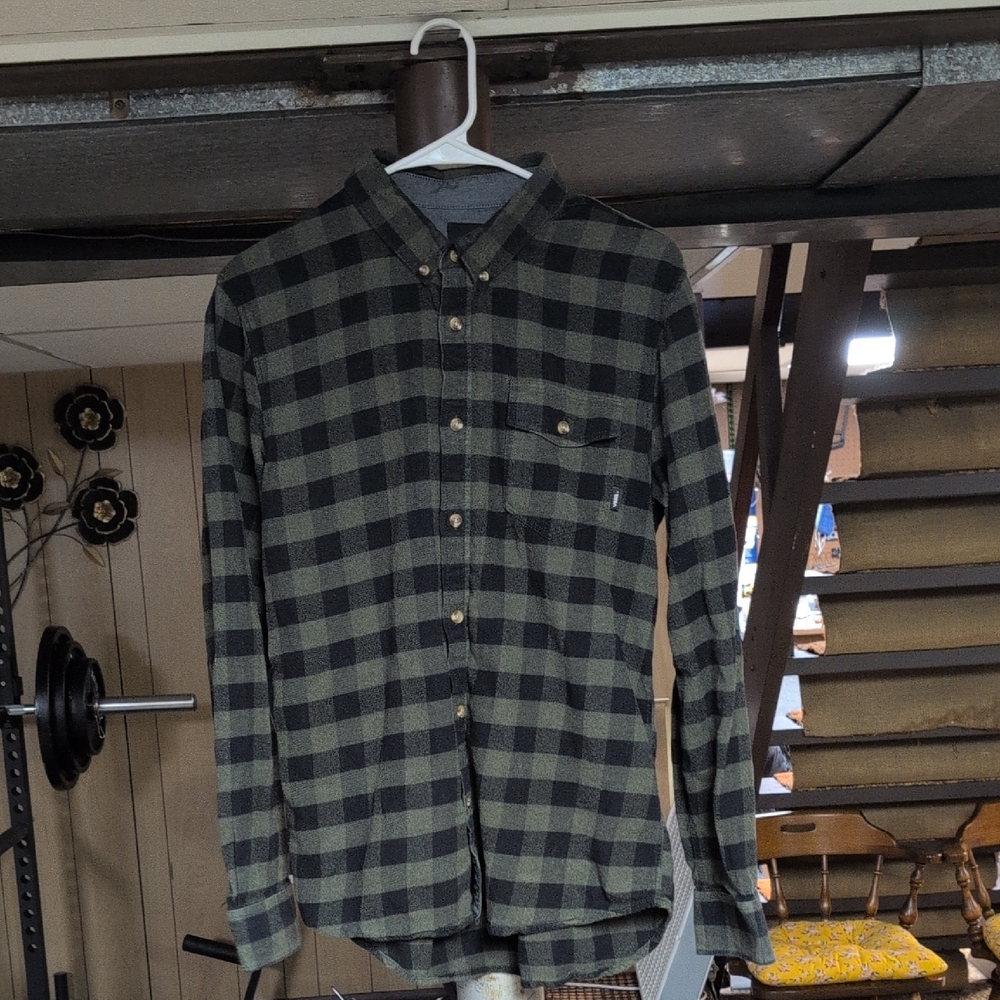 Vans Men's Green Plaid Shirt